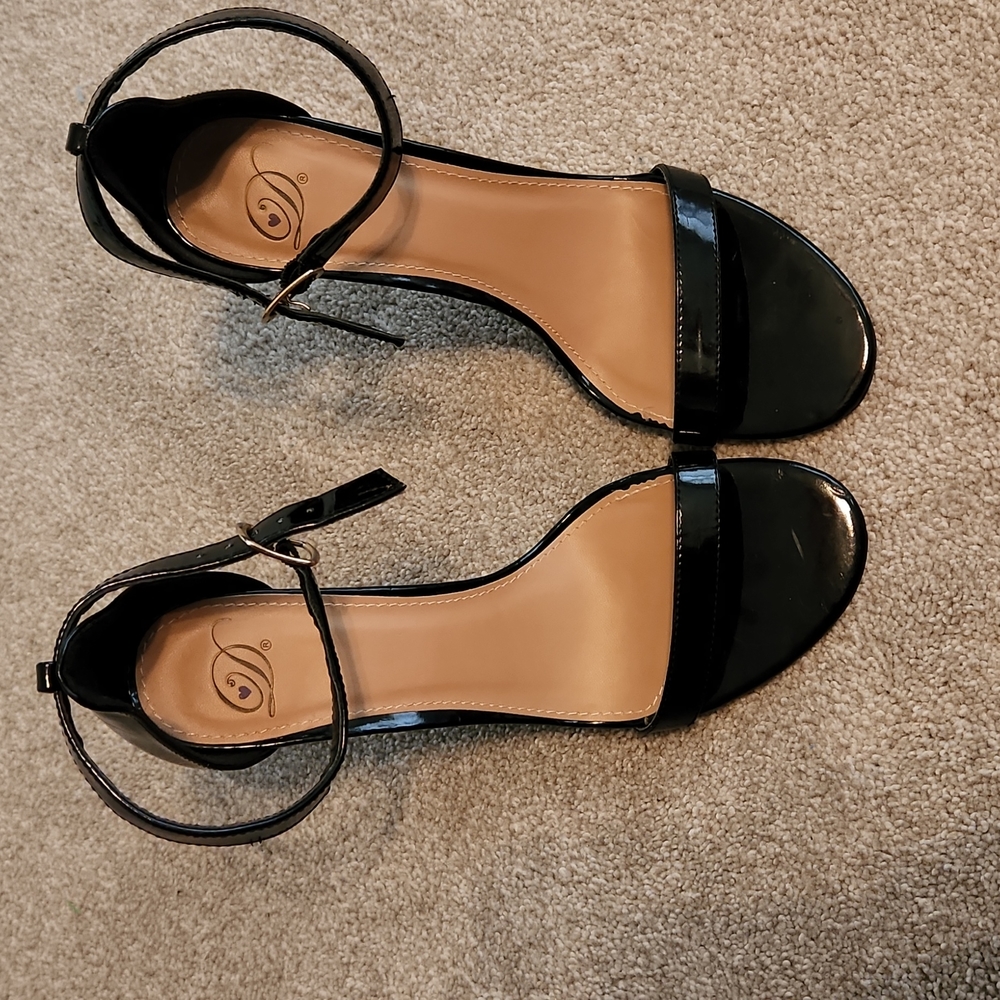 Black Open Toed Stilleto Heels Size 8 1/2